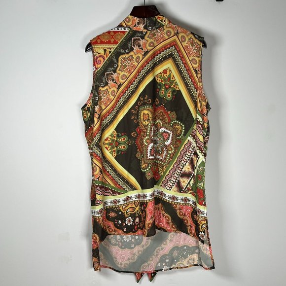 New‎ York & Co XXL Retro Print Tunic or Mini Dress Sleeveless Boho Design - Picture 1 of 14